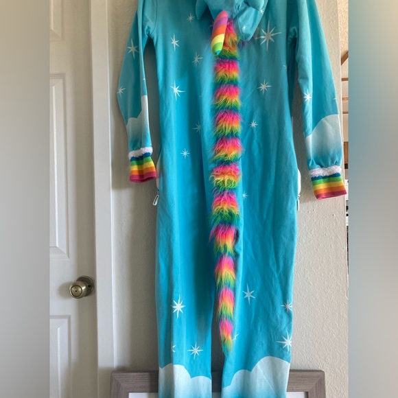 Tipsy Elves Unisex Unicorn Jumpsuit Costume Size Small, With Hoody And Pockets - Picture 6 of 15